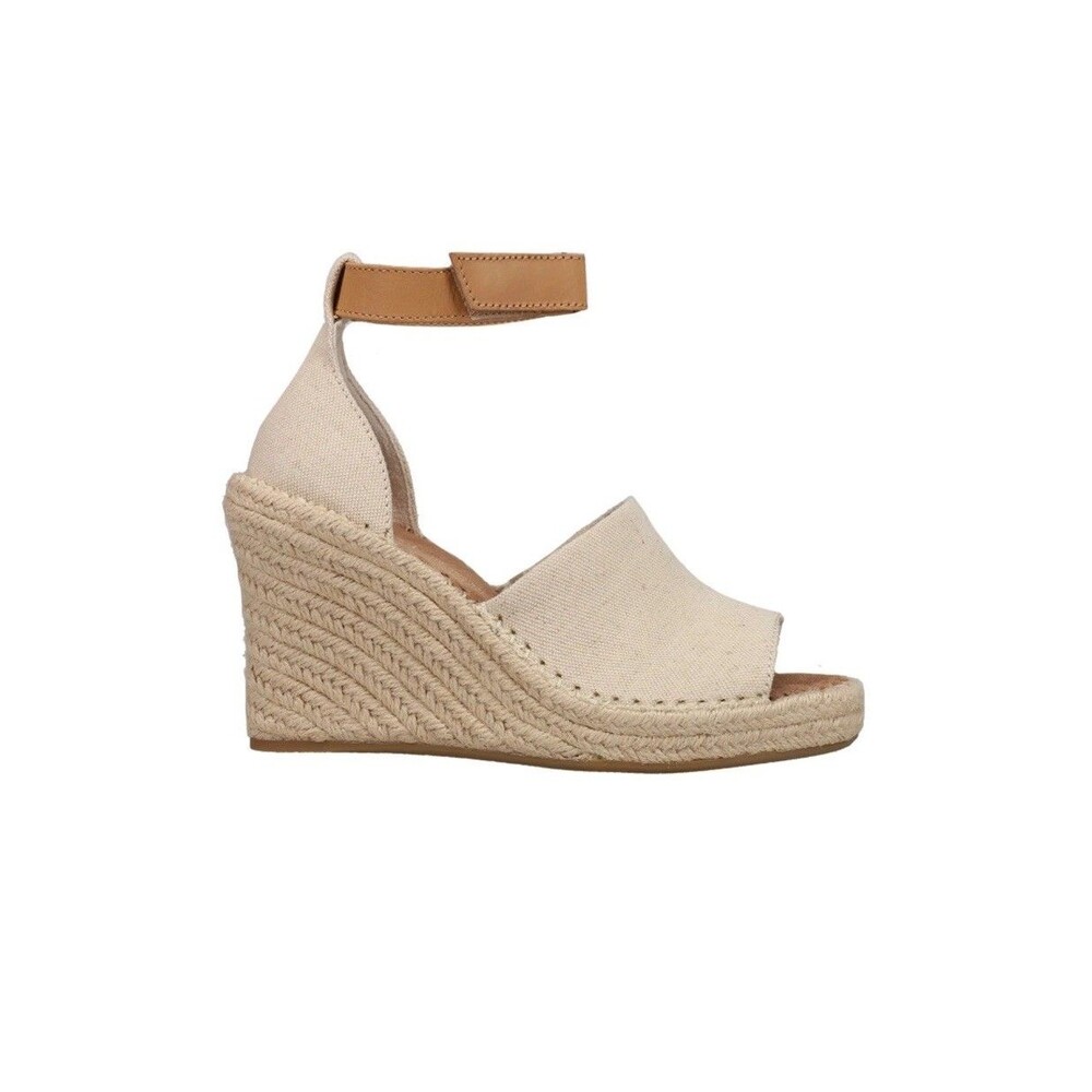 TOMS Marisol Espadrille Wedge Womens Size 9 Tan Hook & Loop Sandals Casual